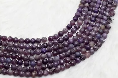 Natural Lepidolite Round Beads AAA Quality For Necklace Bracelet Jewelry • $22.47