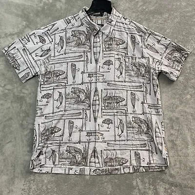 Quicksilver Shirt Mens Size XXL Waterman Collection Button Up Fishing Lure Bass • $25.49