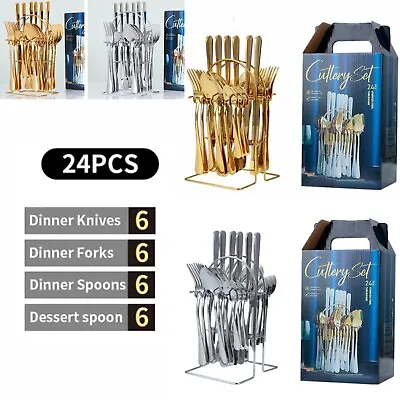 Premium Modern Cutlery Set Finest Quality Polished Stainless Steel 2 Colours • £10.99