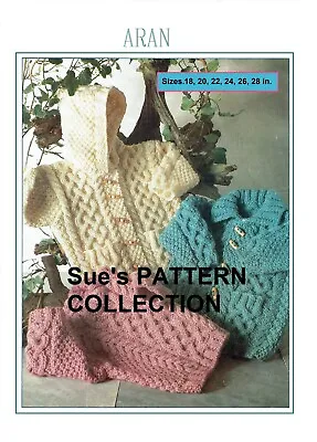 £3.98 • Buy  Baby Jacket Sweater Knitting Pattern, Aran, Cable Child Hood Toggles Boy Girl.