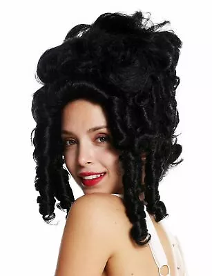 Wig Ladies Theatre Cosplay Baroque Marie Antoinette Countess Noble Woman Black • £30.26