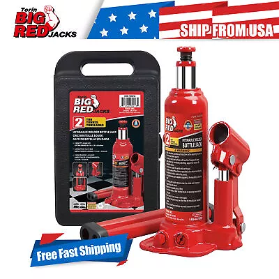 BIG RED T90213 Torin Hydraulic Welded Bottle Jack 2 Ton (4000 Lb) Capacity Red • $28.97