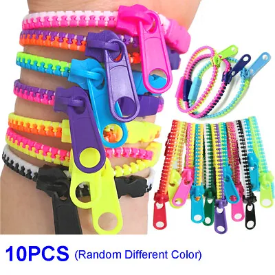 £3.58 • Buy 10x Two Colors Autism Sensory Zipper Fidget Bracelet Zip Stim Toys Stress Relief