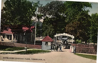 Entrance To Linwood Park Vermilion Ohio Divided Postcard C1907-09 • $11.97