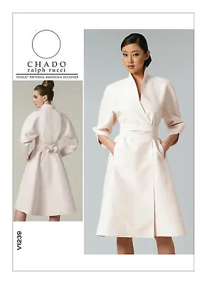 Vogue Designer CHADO RALPH RUCCI Wrap Dress & Belt Sew Pattern V1239 6-12 14-20 • $19.99