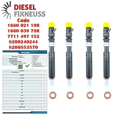 4x Injector Renault Kangoo Clio 15 DCI EJBR01701Z EJBR02101Z • £301.33