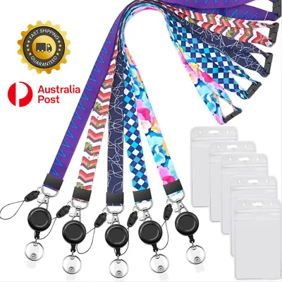 5 Pack Cruise Lanyard Retractable With ID Badges Holder For Ship Card Keys Lanya • $28.90