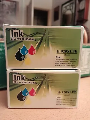 2 Printer Ink Cartridges Black For HP Officejet 6000 6500 6500A 7000 7500A  • £13.99