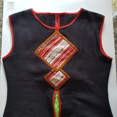 Tribal Handmade Dress Hemp Blazer Hmong Traditional Art Hippie Thai Casual Gift  • $89.99