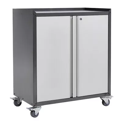 Metal Tool Cabinet Cupboards On Wheels Workshop Garage Storage Tool Storage Cart • £95.95