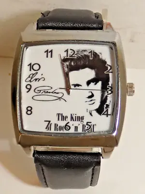 Vintage ELVIS PRESLEY Watch  The KING Of Rock 'n' Roll  Leather Strap Lik Nu • $9.95