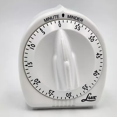 Lux Minute Minder Mechanical Timer White Rocket Ship Knob 60 Minutes • $10.95