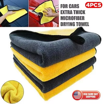 4x Microfiber Cleaning Cloth Extra Thick Rag Car Wash Polishing Detailing Towel • $17.99