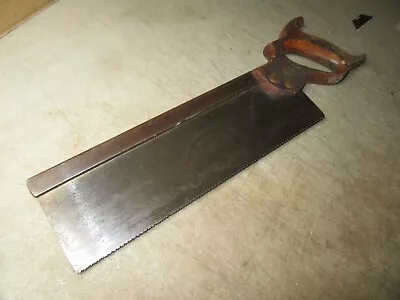 Vintage 12'' Cincinati Saw Company User Backsaw 15 TPI Good Tool To Restore • $18.99