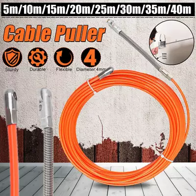 5m-30m Flexible Wire Cable Rod Electrician Push Puller Duct Fish Cable Tape Tool • £5.54
