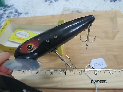 Vintage Black  Wooden Musky Jitterbug (lot#17763) • $250