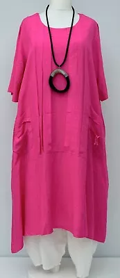 PLUS SIZE LA BASS DESIGN PINK 2 POCKETS A-LINE LONG DRESS Size 22-24 • $93.25