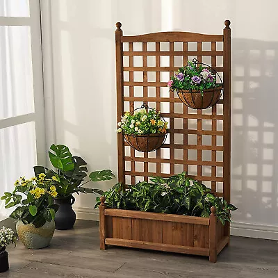 X-Large Raised Garden Bed And Trellis Garden Planter Box For Vine Climbing Plant • $53.97