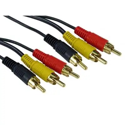 AV Cable Audio Video 3 RCA Phono Lead Male To Male Composite Left Right • £3.99