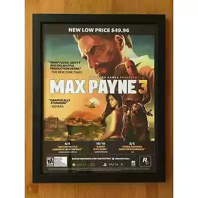 Max Payne 3 Framed Print Ad/Poster Official PS3 Xbox 360 PC Video Game Promo Art • $55.49