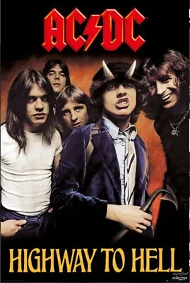 ACDC HIGHWAY TO HELL ROCK WALL ART  POSTER 61 X 91.5cm. Lp2038 • £8.99
