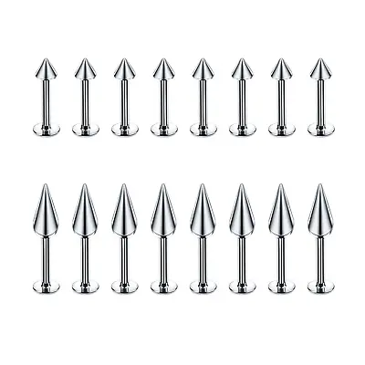 10pcs Large Spike Labret Lip Piercing Stud Monroe Tragus Helix Stainless Steel • $4.96