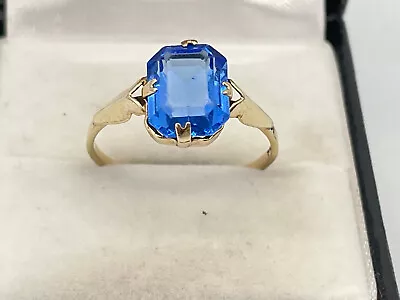 £108 • Buy Vintage 9ct Gold Blue Spinel Ladies Ring. Goldmine Jewellers.