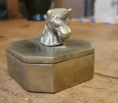 Vintage Solid Brass Unicorn Trinket Box • $10