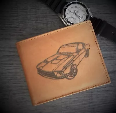 Custom Mens Leather Bifold Wallet W/ Laser Etched 1968 Ford Mustang GT Image • $24