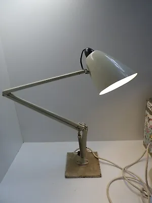 Vintage Planet Industrial Workshop Lamp Factory Table Desk Light Cream Off White • $175