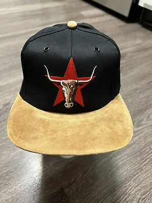 Vintage Marlboro SnapBack Hat Longhorn Bull Suede Pigskin Leather New Dead Stock • $25