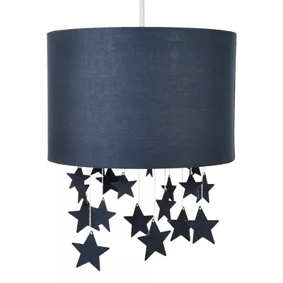 Litecraft Glow Light Shade 30cm Easy Fit Stars Mobile Lampshade - Blue           • £17.99