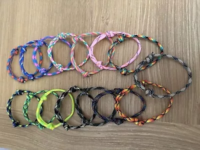 Adjustable Paracord Friendship Bracelets / Surfer Wristbands 4mm. Choose Colour • £3.79