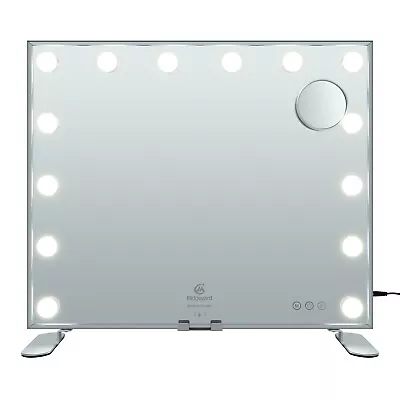 Large Hollywood Vanity Mirror With Lights USB Charging Tabletop Metal 23''×19  • $63.98