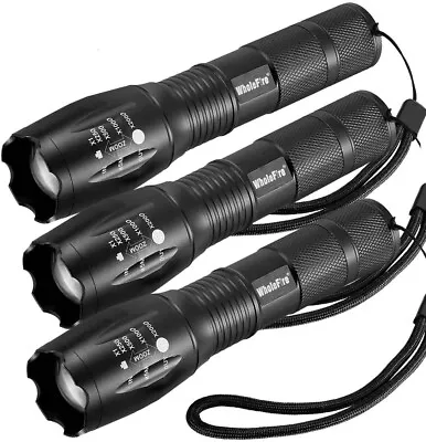 3 Pack Tactical Led Flashlight 20000 Lumens Small Torch Zoom Super Bright Light • $15.95