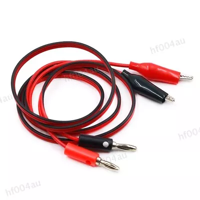 Crocodile Alligator Clip Test Lead To 4mm Banana Plug Cable Double Roach Wire • $3.38