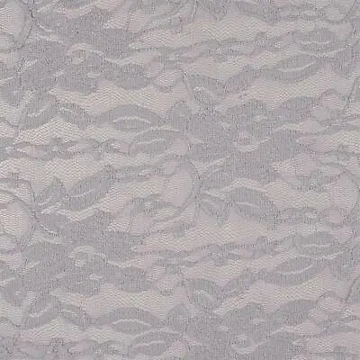 Floral Lace Fiona Fabric Material - SILVER • £6.99