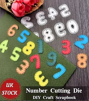 0-9 Number Card Metal Cutting Die Making Stamp Set Craft DIY Scrapbooking • £3.05