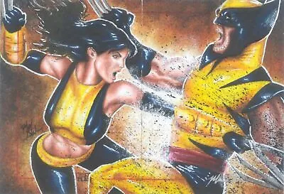 2012 Marvel Greatest Battles Sketch Card X-Men Wolverine VS X-23 Logan X23 • $1850