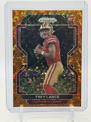 2021 Panini Prizm Orange Disco Prizm Trey Lance RC Rookie  San Francisco 49ers • $1.25