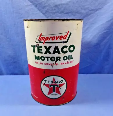 Vintage Texaco Motor Oil Can Empty 1 Gallon Metal • $18.50