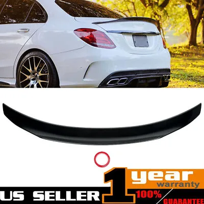 Fit For Mercedes Benz W205 C200 C300 C43 AMG 15-21 Rear Trunk Spoiler Wing Black • $78.99