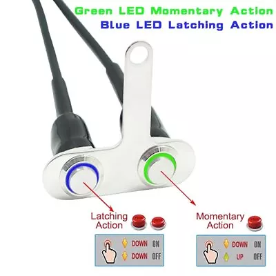 Motorcycle Switch ON+OFF Handlebar Mount Push Button 12V LED Light(B-LM) • $9.88