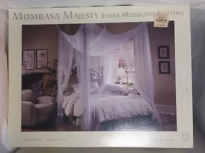 Mombasa Majesty Sheer Mosquito Netting White Fits Full To King Romantic Bed • $30