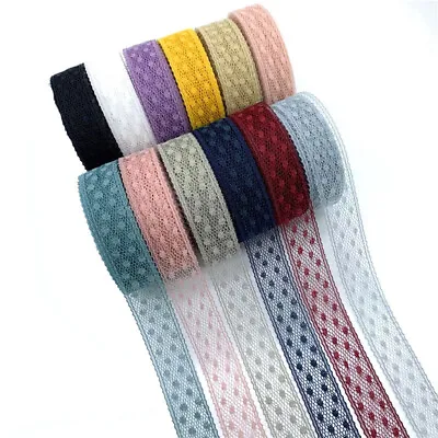 10 Yards Lace Ribbon Net Trim Fabric Embroidered For Sewing Accessories DIY 15mm • £2.35