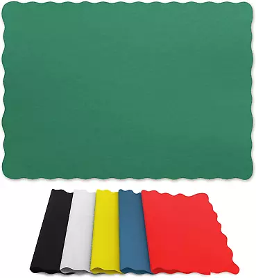 Paper Placemats For Dining Table - Disposable Scalloped Edges Color Table Mats G • $11.29