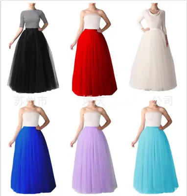 1m 5 Layers Women Tulle Tutu Skirt Petticoat Underskirt Bridal Prom Ball Dress • £16.99