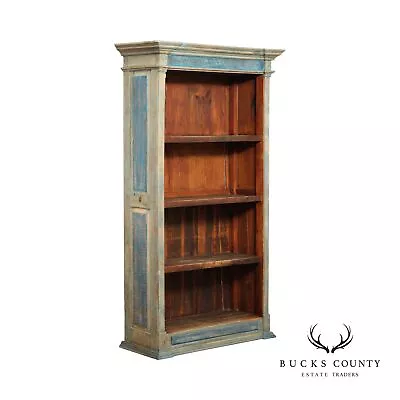 Rustic Farmhouse Style Painted Tall Open Bookcase • $895