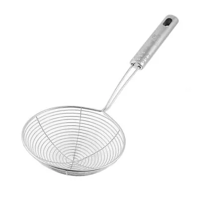 Kitchen Cookware Net Colander Mesh Ladle Stainless Steel Silver 4.6-Inch • £5.99