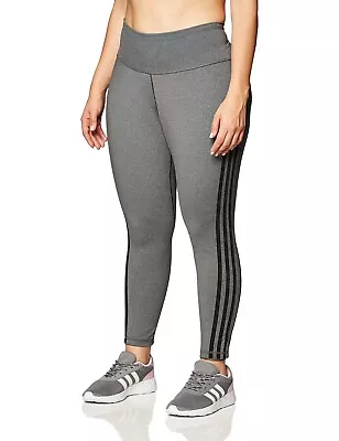 BNWT Adidas Leggings Size 3XL Activewear Grey High Rise Tight 7/8 Plus AUS 28 30 • $39.99